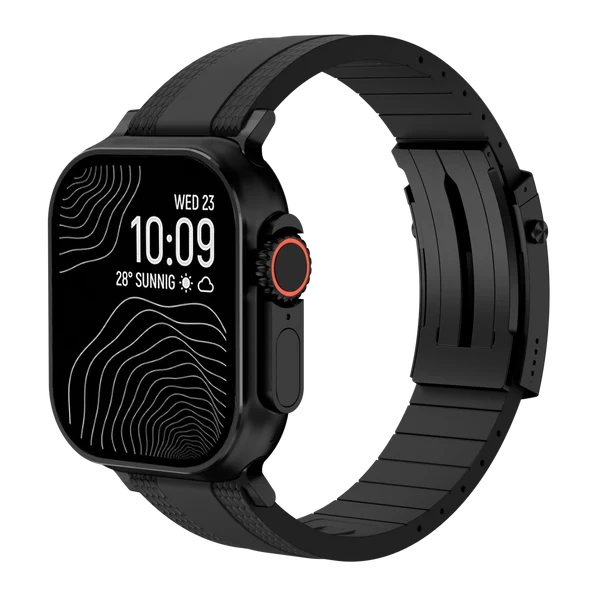 Ocean Luxe Band For Apple Watch — Czarny – czarna klamra / 42mm/41mm/40mm