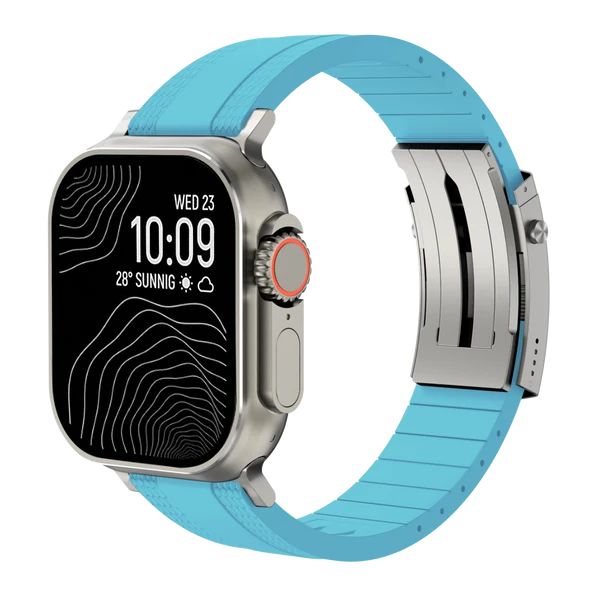 Ocean Luxe Band For Apple Watch — Turkusowy – srebrna klamra / 42mm/41mm/40mm
