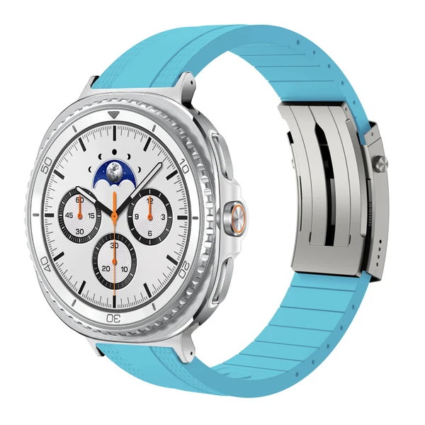 Ocean Luxe Band For Samsung Galaxy Watch — Turkusowy – srebrna klamra / Galaxy Watch8 Classic 46mm