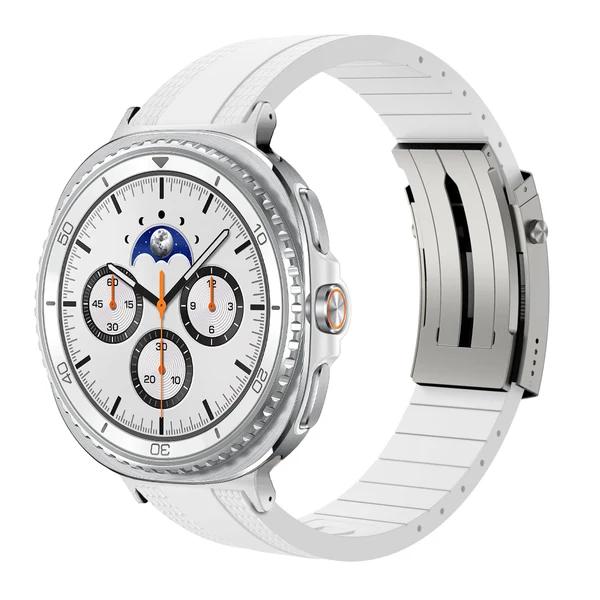 Ocean Luxe Band For Samsung Galaxy Watch — Biały – srebrna klamra / Galaxy Watch8 Classic 46mm