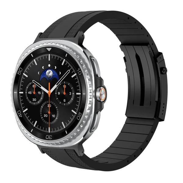 Ocean Luxe Band For Samsung Galaxy Watch — Czarny – czarna klamra / Galaxy Watch8 Classic 46mm