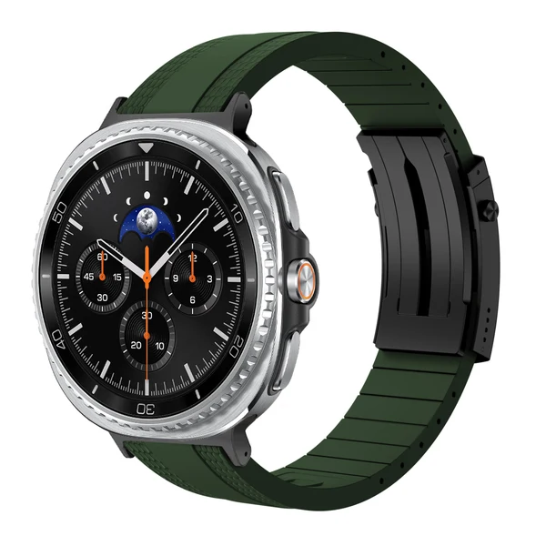 Ocean Luxe Band For Samsung Galaxy Watch — Zielony – czarna klamra / Galaxy Watch8 Classic 46mm