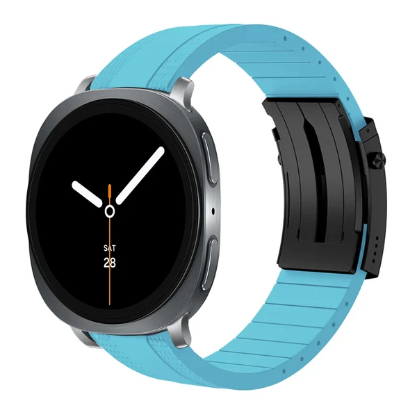 Ocean Luxe Band For Samsung Galaxy Watch — Turkusowy – czarna klamra / Galaxy Watch8 40mm/44mm