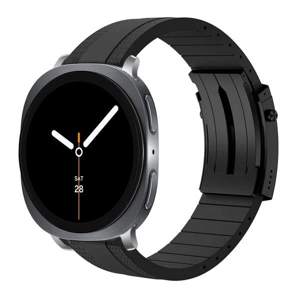 Ocean Luxe Band For Samsung Galaxy Watch — Czarny – czarna klamra / Galaxy Watch8 40mm/44mm