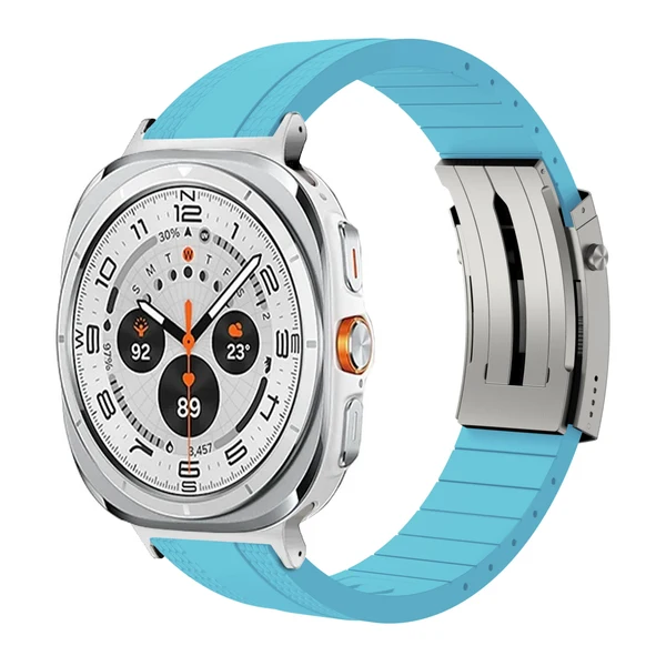 Ocean Luxe Band For Samsung Galaxy Watch — Turkusowy – srebrna klamra / Galaxy Watch Ultra 47mm