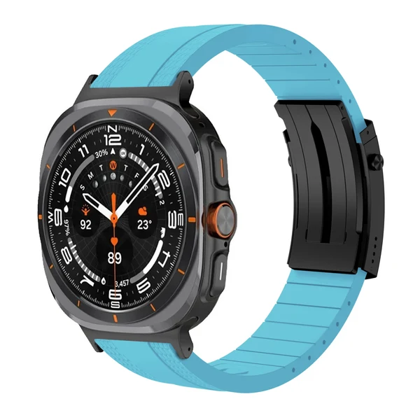 Ocean Luxe Band For Samsung Galaxy Watch — Turkusowy – czarna klamra / Galaxy Watch Ultra 47mm