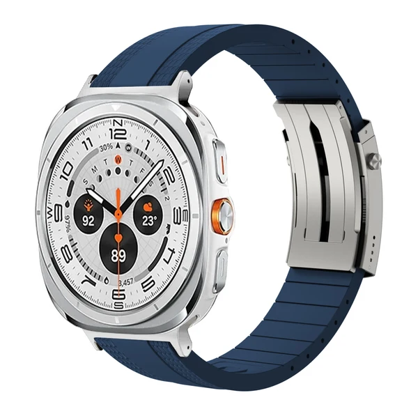 Ocean Luxe Band For Samsung Galaxy Watch — Niebieski – srebrna klamra / Galaxy Watch Ultra 47mm
