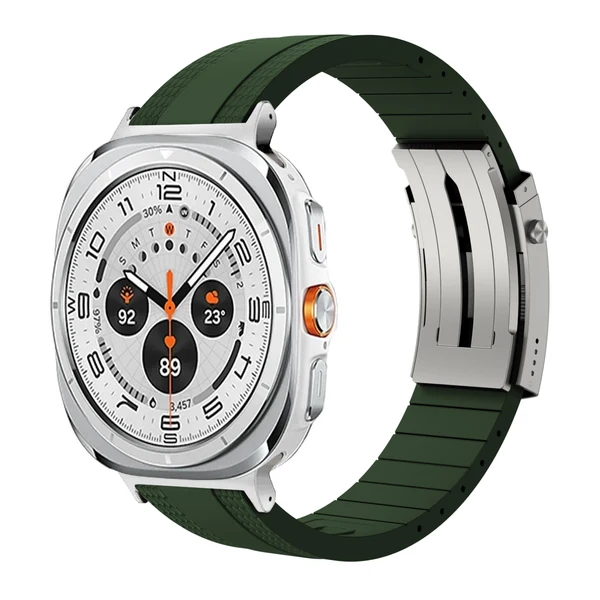Ocean Luxe Band For Samsung Galaxy Watch — Zielony – srebrna klamra / Galaxy Watch Ultra 47mm