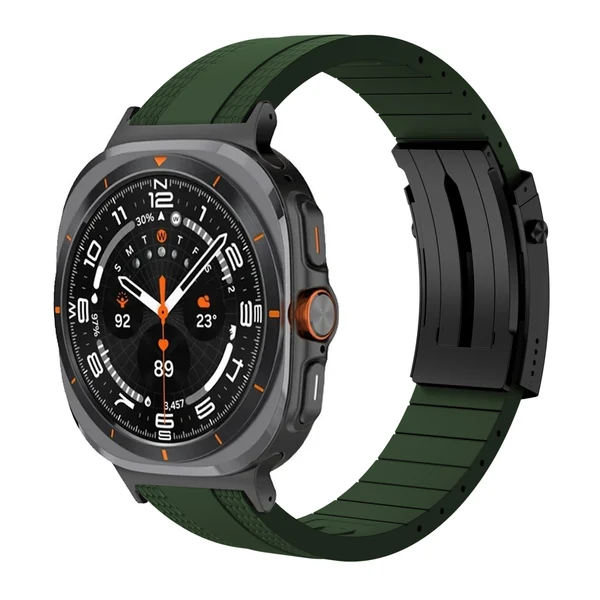 Ocean Luxe Band For Samsung Galaxy Watch — Zielony – czarna klamra / Galaxy Watch Ultra 47mm