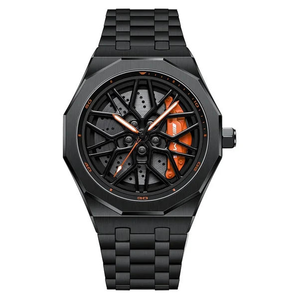 Petronas G55 - Brushed Steel Strap — Naranja