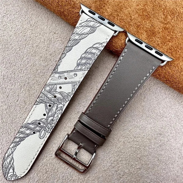 Barenia Leather Band for Apple Watch — Graues Muster / 40mm/41mm/42mm