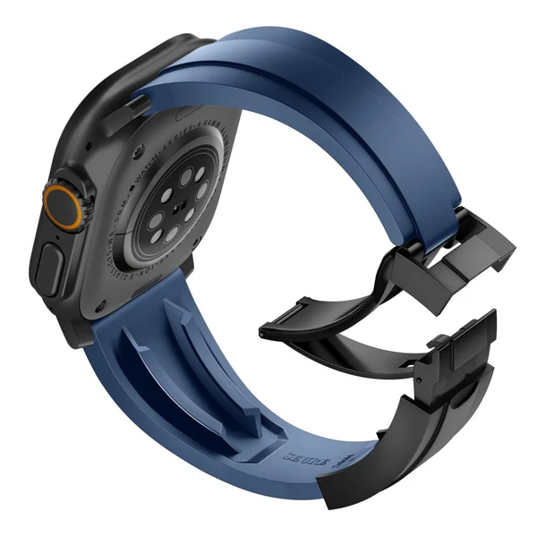 R Elite FKM Band For Apple Watch — Niebieski – czarna klamra / 42mm/41mm/40mm