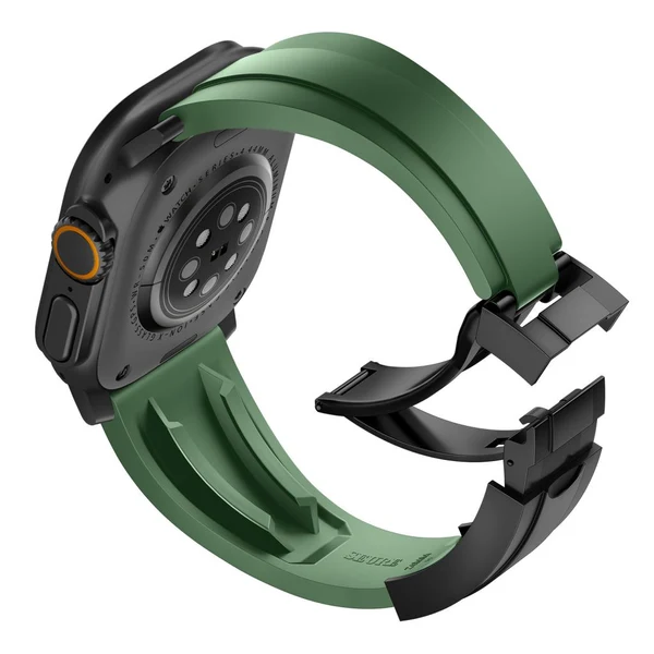 R Elite FKM Band For Apple Watch — Zielony – czarna klamra / 42mm/41mm/40mm