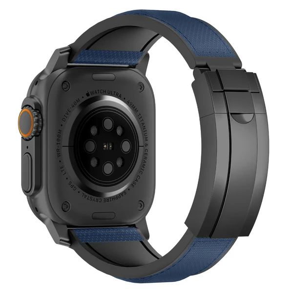 R Elite FKM Band - Classic — Mavi – Siyah Toka / 42mm/41mm/40mm