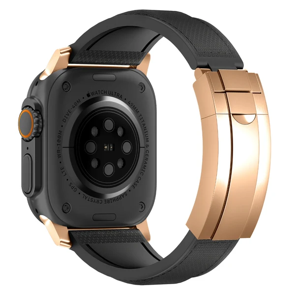 R Elite FKM Band - Classic — Siyah-rose gold / 42mm/41mm/40mm