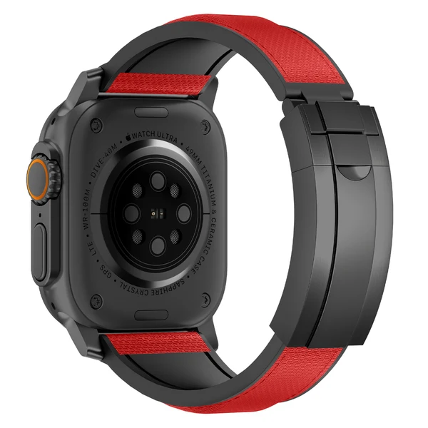 R Elite FKM Band - Classic — Kırmızı – Siyah Toka / 42mm/41mm/40mm