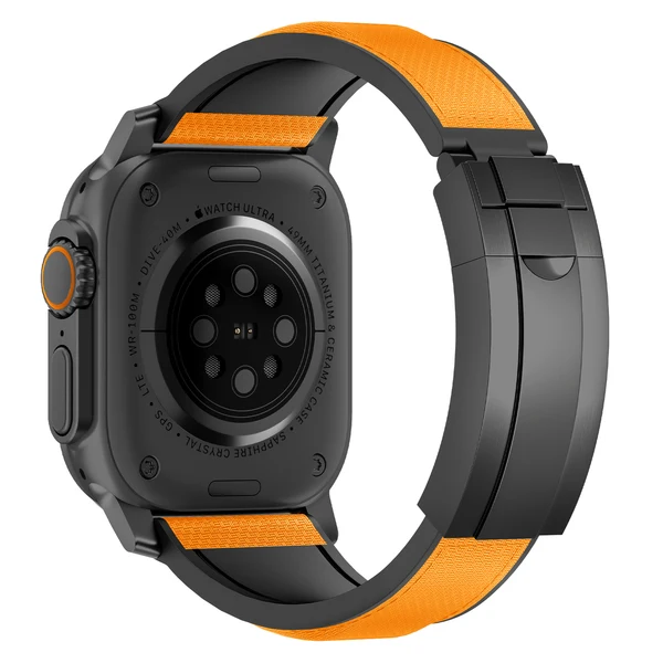 R Elite FKM Band - Classic — Turuncu – Siyah Toka / 42mm/41mm/40mm