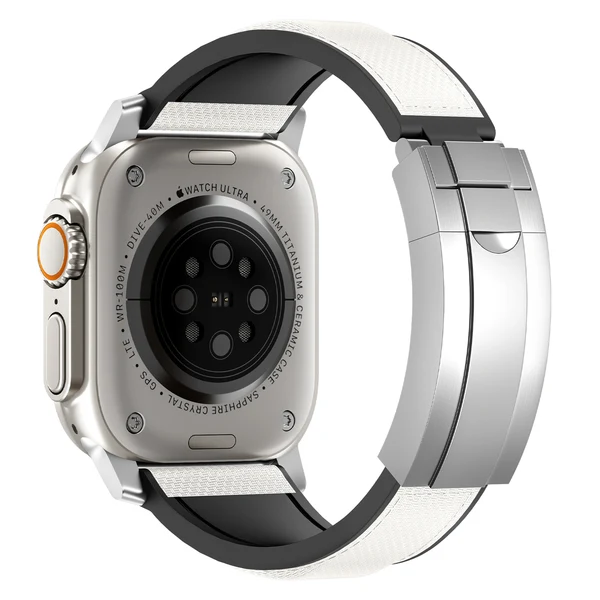 R Elite FKM Band - Classic — Beyaz – Gümüş Toka / 42mm/41mm/40mm