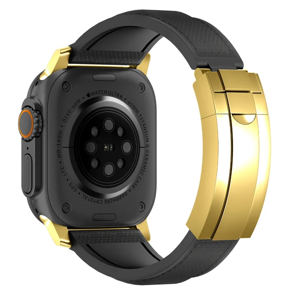 R Elite FKM Band - Classic — Siyah-Altın / 42mm/41mm/40mm
