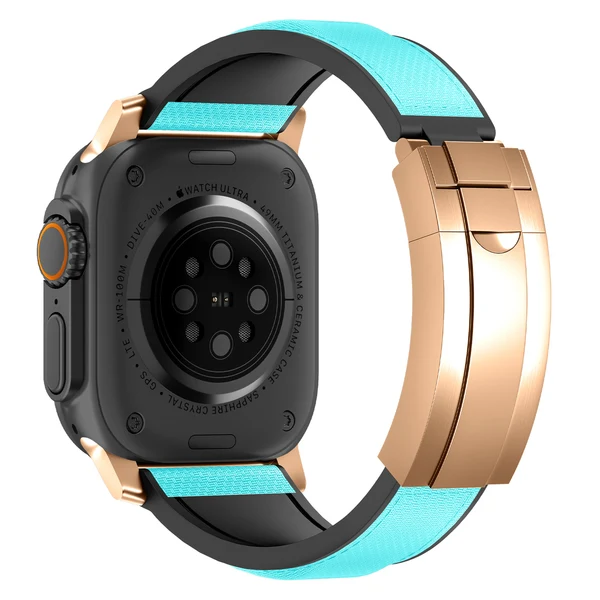 R Elite FKM Band - Classic — Turkuaz-rose gold / 42mm/41mm/40mm