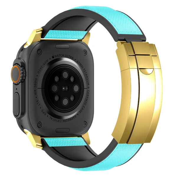 R Elite FKM Band - Classic — Turkuaz-altın / 42mm/41mm/40mm