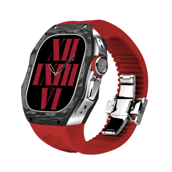 RM808 Carbon Fibre — Black-silver / Diablo Red / 49 mm