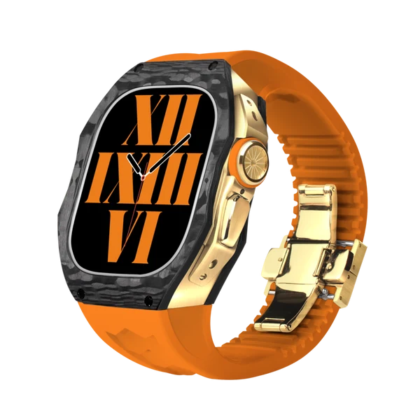RM808 Carbon Fibre — Black-gold / Sunset Orange / 49 mm