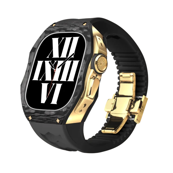 RM808 Carbon Fibre — Black-gold / Midnight Black / 49 mm