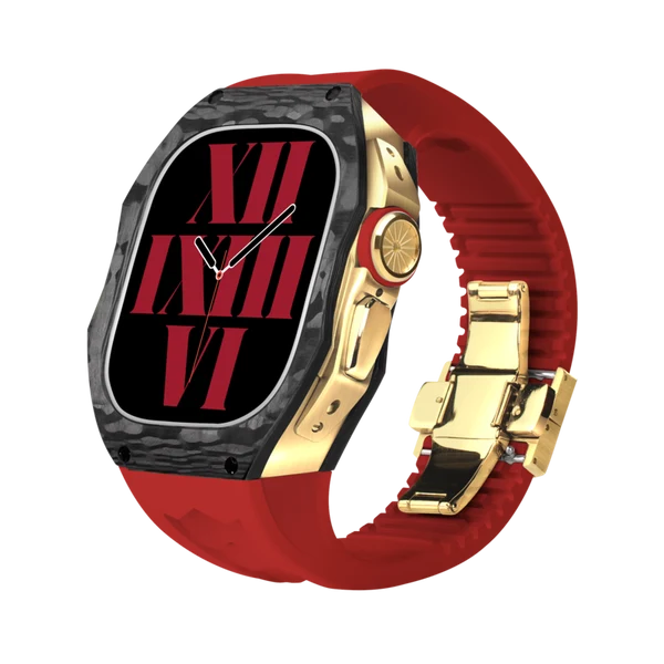 RM808 Carbon Fibre — Black-gold / Diablo Red / 49 mm