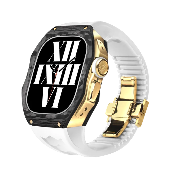 RM808 Carbon Fibre — Black-gold / Snow White / 49 mm