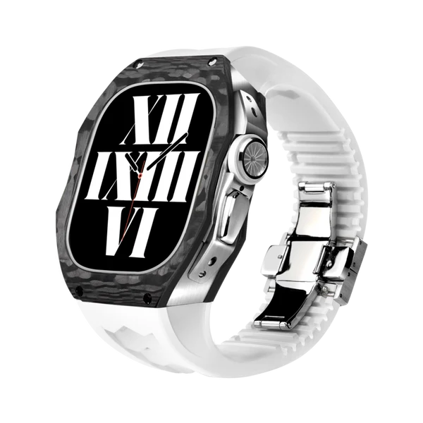 RM808 Carbon Fibre — Black-silver / Snow White / 49 mm