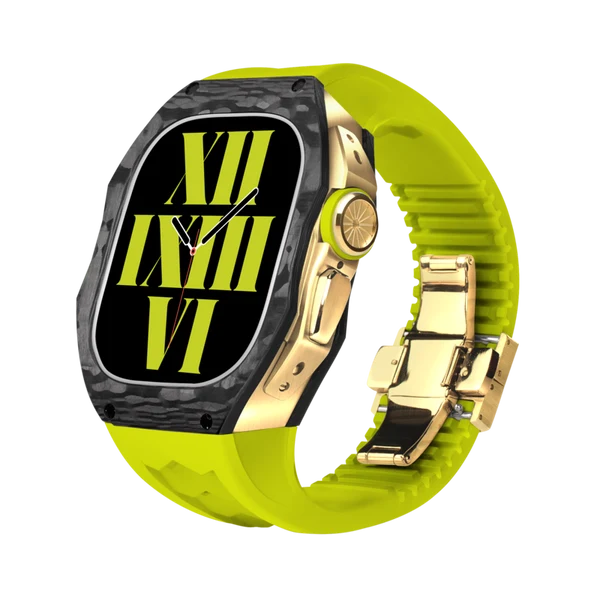 RM808 Carbon Fibre — Black-gold / Green / 49 mm