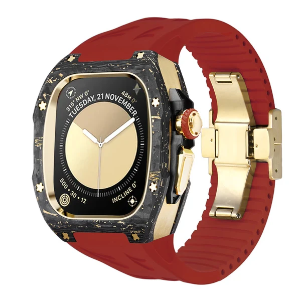 RM7006 Carbon Fibre — Czarno-złoty / Czerwony / 49 mm