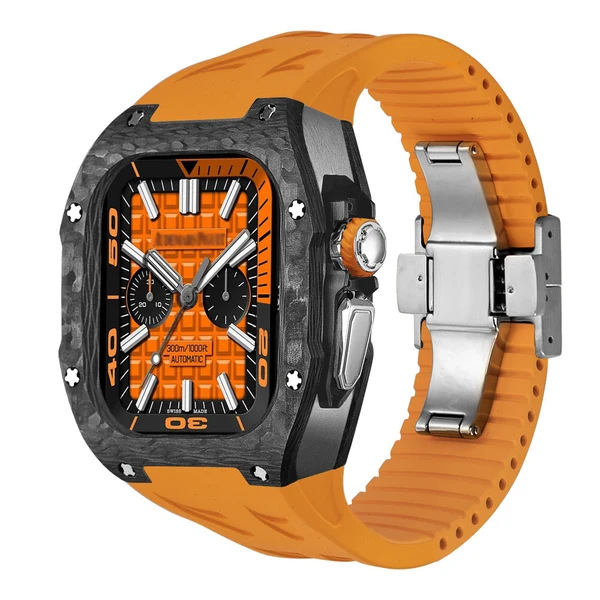 RM7006 Carbon Fibre — Czarno-srebrny / Pomarańczowy / 49 mm