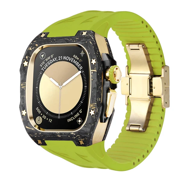 RM7006 Carbon Fibre — Czarno-złoty / Zielony / 49 mm