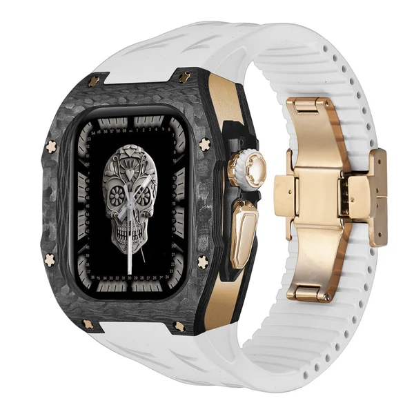 RM7006 Carbon Fibre — Czarno-różowozłoty / Biały / 49 mm