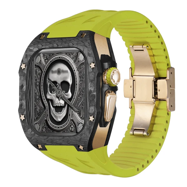 RM7006 Carbon Fibre — Czarno-różowozłoty / Zielony / 49 mm