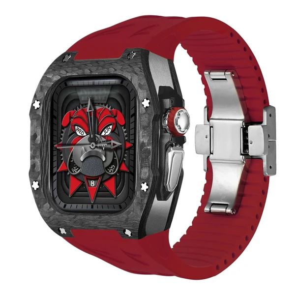 RM7006 Carbon Fibre — Czarno-srebrny / Czerwony / 49 mm