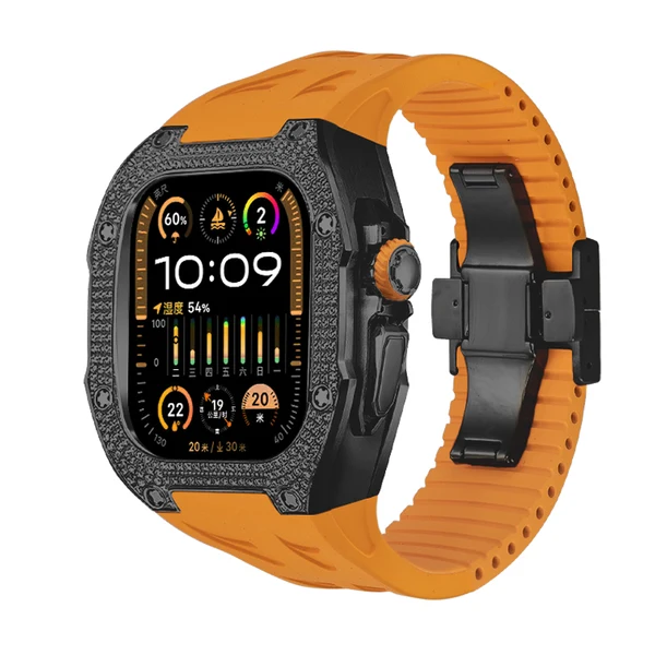 RM7006 Titanium 5A Zircon — Black / Orange / 49 mm