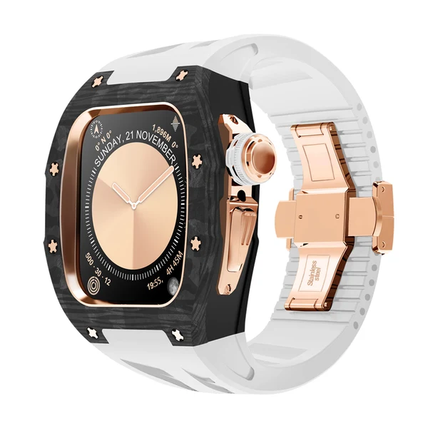 RM7013 Carbon Fibre — Noir-or rose / Blanc / 46 mm
