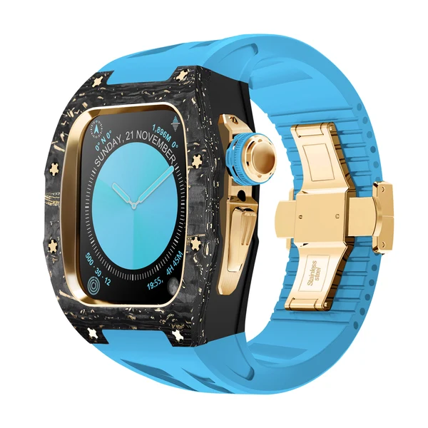 RM7013 Carbon Fibre — Noir-or / Bleu / 46 mm
