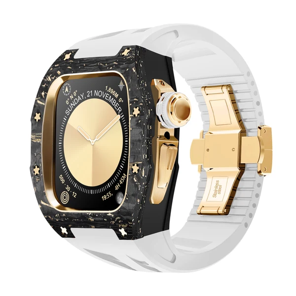 RM7013 Carbon Fibre — Noir-or / Blanc / 46 mm
