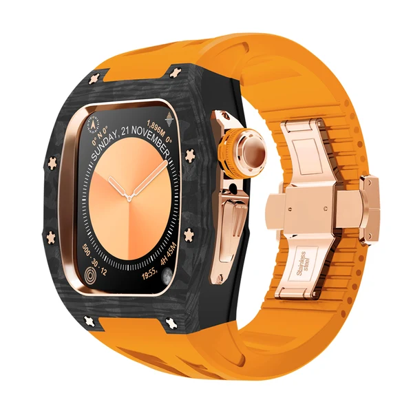 RM7013 Carbon Fibre — Noir-or rose / Orange / 46 mm