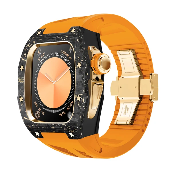 RM7013 Carbon Fibre — Noir-or / Orange / 46 mm
