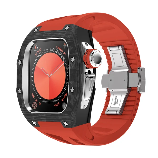 RM7013 Carbon Fibre — Noir-argent / Rouge / 46 mm
