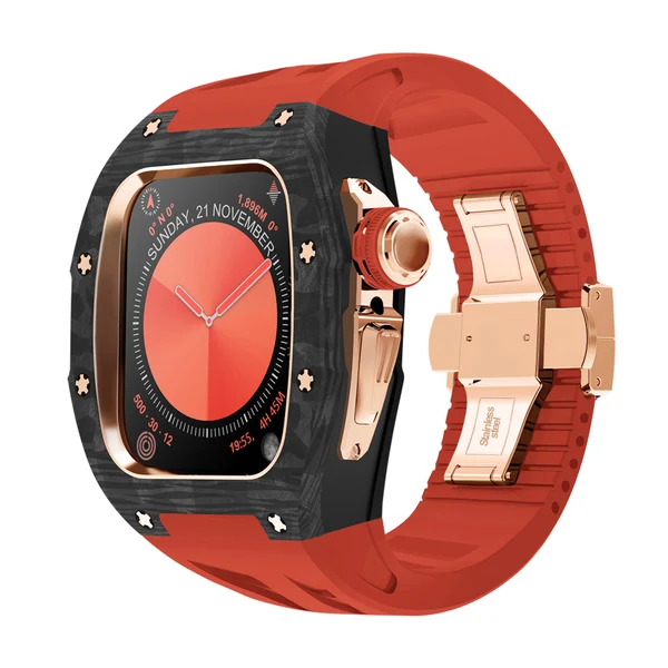RM7013 Carbon Fibre — Noir-or rose / Rouge / 46 mm