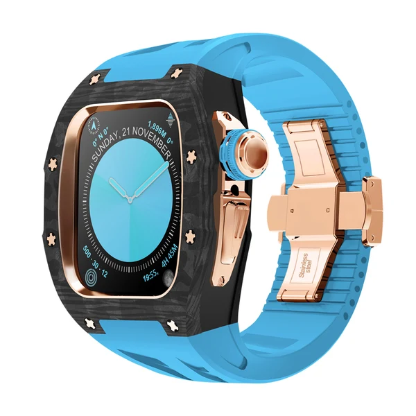 RM7013 Carbon Fibre — Noir-or rose / Bleu / 46 mm