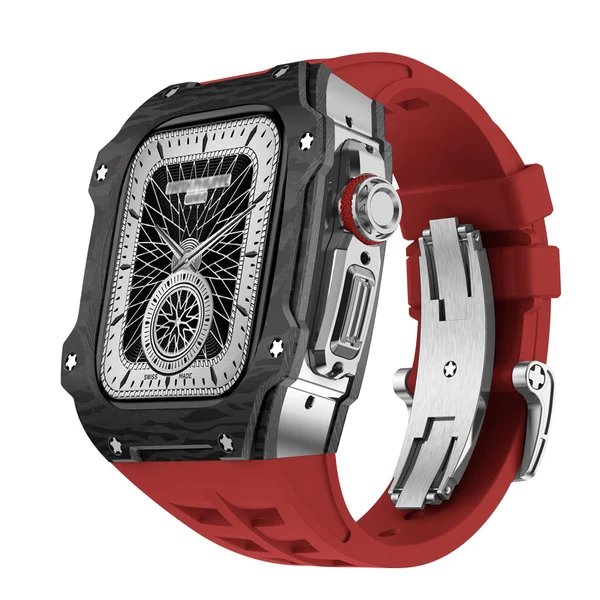 RM7015 Carbon Fibre — Noir-argent / Rouge / 49 mm