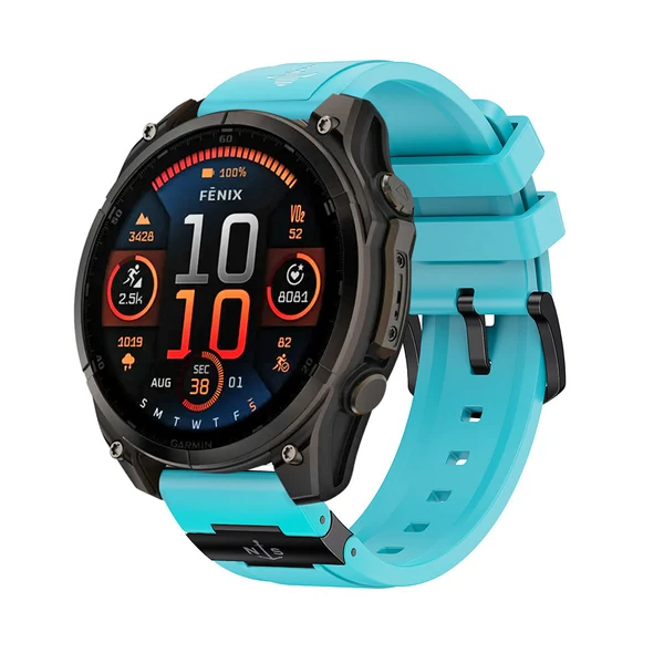 SEURE "The Shark" Garmin Watch Band — Classic Edition — Turquesa preto / 26mm