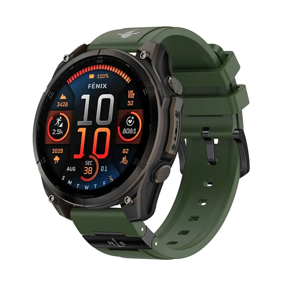 SEURE "The Shark" Garmin Watch Band — Classic Edition — Verde preto / 26mm